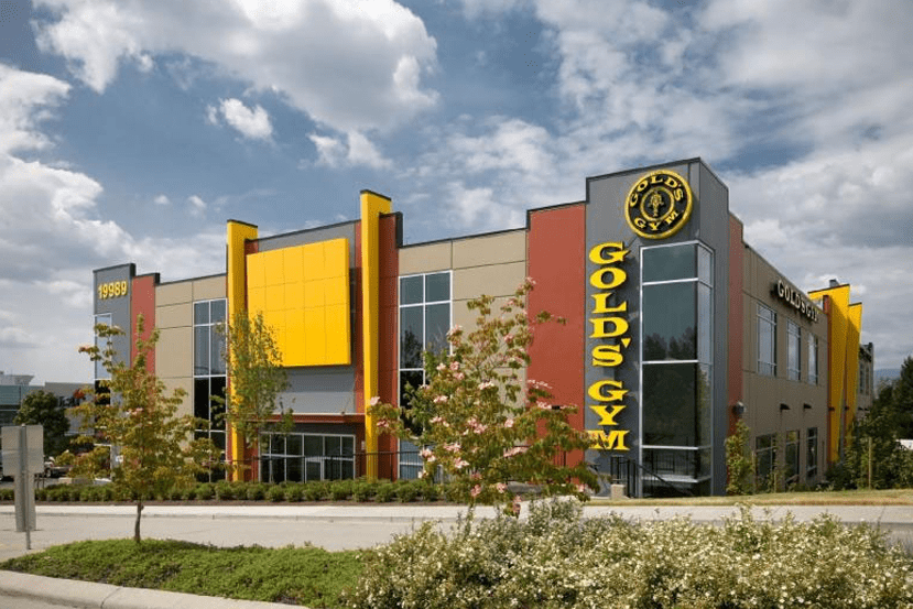 Front facing view of Gold’s Gym, provider of the best fitness classes in Coquitlam.