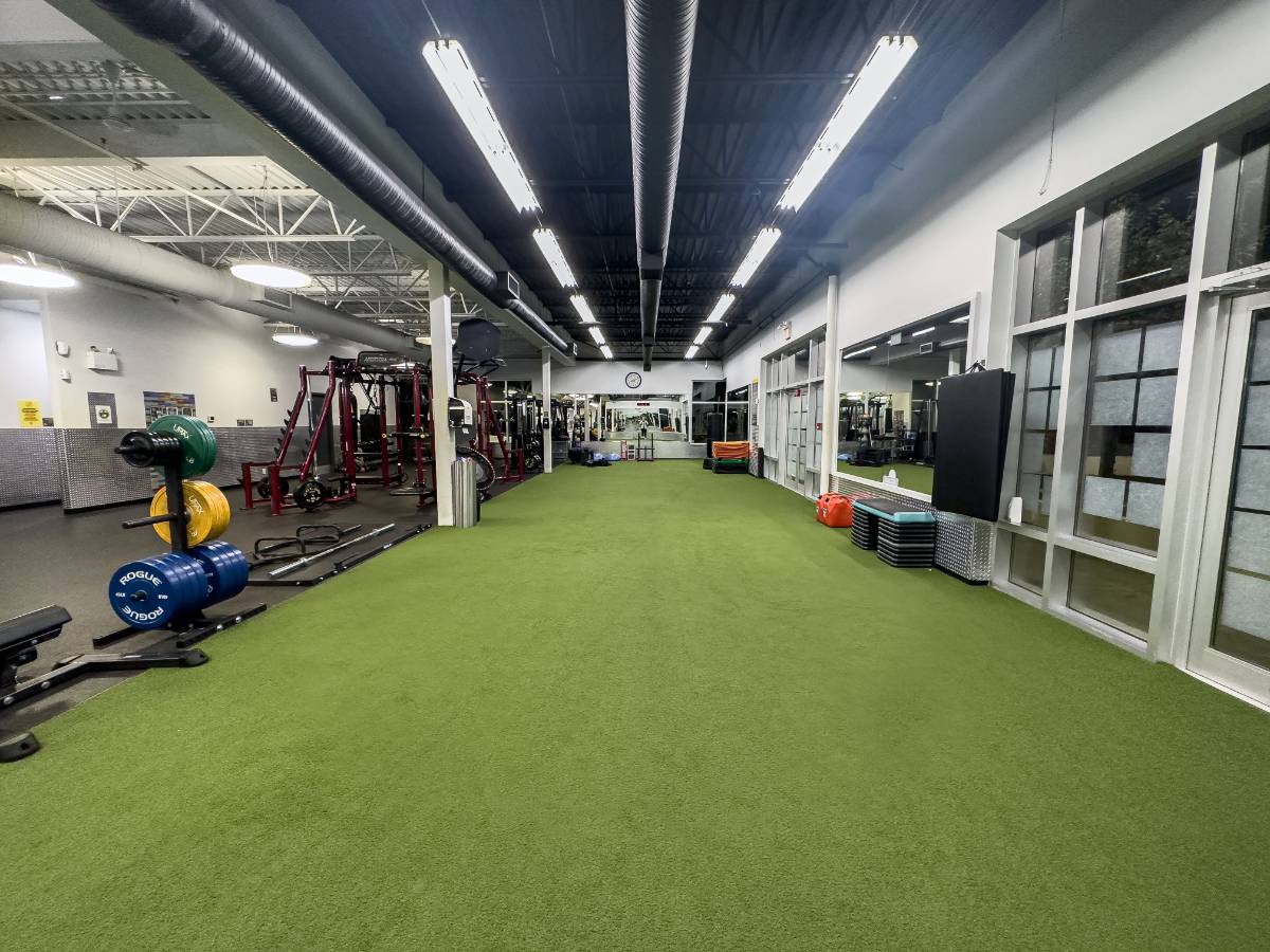 The artificial turf for the functional training area at our gym in Langley.