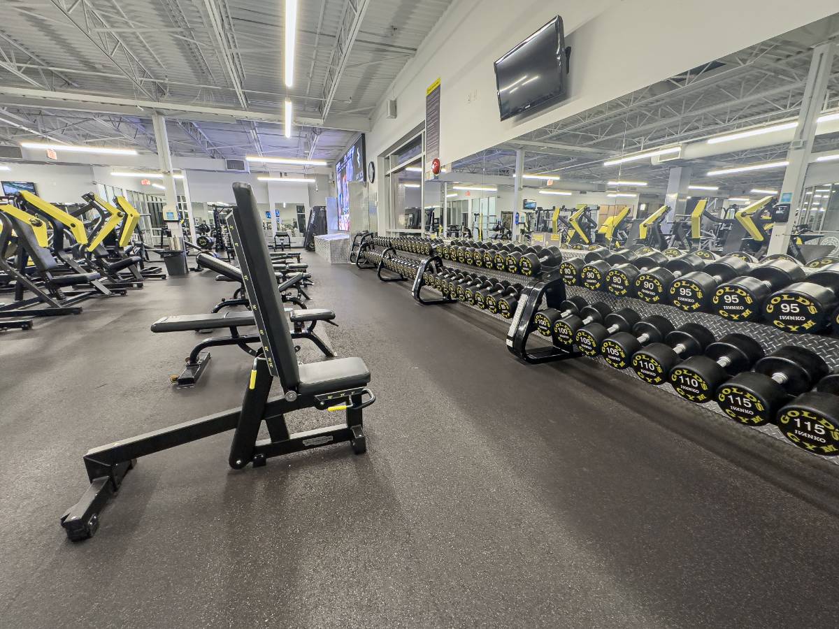 Free weights and benches at the best gym in Langley.